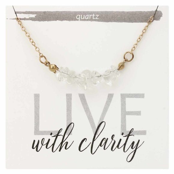***New Never Worn*** Live with Clarity Clear Quartz Stone Chip Necklace - Picture 1 of 3